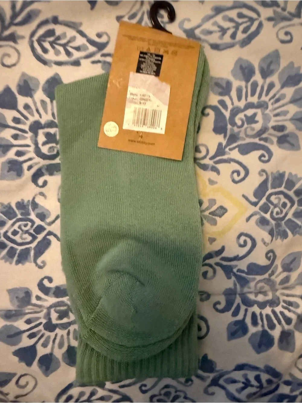 Stussy Helvetica Mint Green Crew Socks with Logo